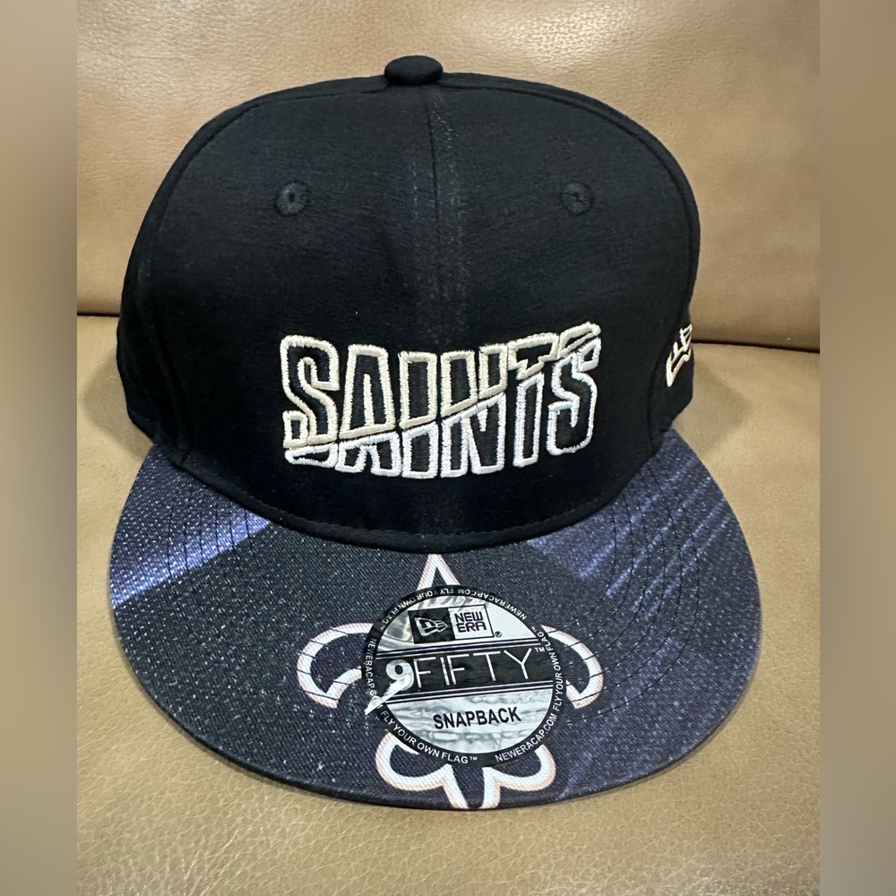 New Orleans Saints New Era 9Fifty SnapBack Adjustable Hat Black Color